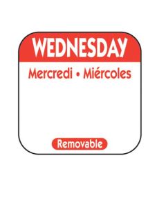 NC-R103R LABEL WEDNESDAY REMOV 1M/RL TRILINGUAL 1X1