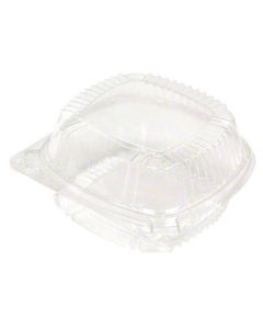 PA-YCI8-1050 PACTIV SMARTLOCK 5" HINGED LID SANDWHICH CONTAINER, 20oz 5.25X5.25"X2.5", CLEAR, HIGH IMPACT POLY, 375/CS