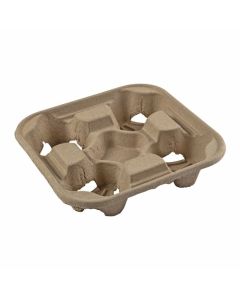 PL-CC-832 PRIMEWARE CC-832 8-32OZ 4-CUP DISPOSABLE COMPOSTABLE MOLDED FIBER CUP CARRIER 300/CS