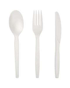 PL-WCPW-KIT PRIMEWARE COMPOSTABLE CUTLERY KIT NATURAL, POLY ALIPHATIC COPOLYMER WRAP, WITH FORK/KNIVE/SPOON, 250/CS