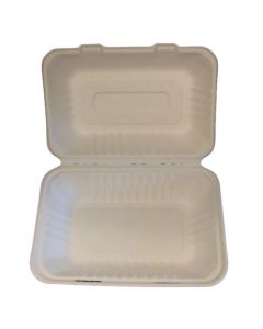 PL-HL-96 CONT FIBER HNGD WHT RECT 6X9 6X9X3.2 COMPOSTABLE 250/CS