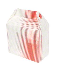 QP-3527 BOX PAPER LRG BARN STYLE WHT &RED 9.5X5X8 125/CS