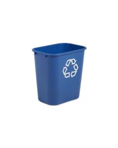 RC-2956-73 RUBBERMAID COMMERCIAL FG295673BLUE UTILITY WASTEBASKET 14.5" X 10.5" X 15", 28 QUART CAPACITY, BLUE, RESIN, MEDIUM, RECYCLING - 1EA