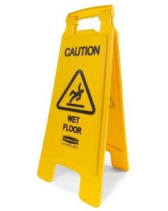 RC-6112-77 RUBBERMAID CAUTION "WET FLOOR" SIGN 2 SIDED STANDARD ,EA