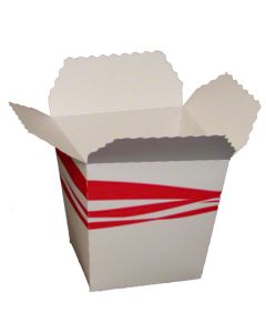 ME-FCCL1RED MERIT SMALL 1/2 PINT PAPER CLAM BOX, RED/ WHITE STRIPE 1000/CS