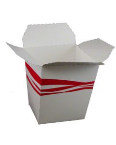 ME-FCCL2RED MERIT MEDIUM PAPER CLAM BOX, RED/WHITE STRIPE 1000/CS