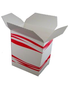 ME-FCCL3RED MERIT LARGE QUART PAPER CLAM BOX, RED/WHITE STRIPE 500/CS