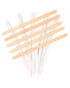 RO-WCS55PW STIRR WOOD COFFEE 5.5" WRPD POPSICLE STICK RD END 10/500