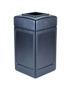 RSS-01067 RSS-01067 COMMERCIAL ZONE POLYTECH SQUARE OPEN TOP TRASH CAN, 42GAL, BLACK, EA
