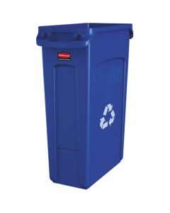 RC-3540-07B CONT TRASH RECT 23GAL BLU RECY SLIM JIM VENTED EACH