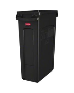 RC-3540-60BK CONT TRASH RECT 23 GAL BLK EA SLIM JIM VENTED EACH