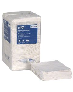 SC-B1141-A NAP BEV WHT 1PLY 1/4 FOLD 9.5X9.5 POLY PAKS 4000/CS