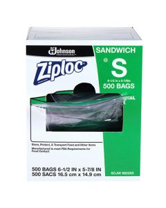 SCJ-682255 BAG POLY ZIPLOC SANDWICH 6.5X6 500/CS