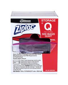 SCJ-682256 BAG POLY ZIPLOC STORAGE QRT 7X7.5 500/CS