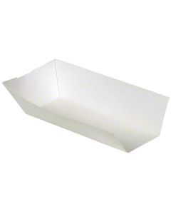 QP-2502-NEW SQP 2502 HOT DOG TRAY, WHITE, GLUED END, 5.25"X3X1.25 2000/CS