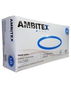 TX-6505-SIZE AMBITEX CAST POLY GLOVE SELECT A SIZE, EMBOSSED, 25/BX EA