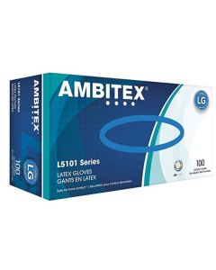 TX-L5101-SIZE TRADEX AMVITEX LATEX GLOVES SELECT A SIZE, POWDERED 100/BX EA
