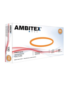TX-6510-SIZE AMBITEX TEXTURED CAST POLY GLOVE SELECT A SIZE 100/BX