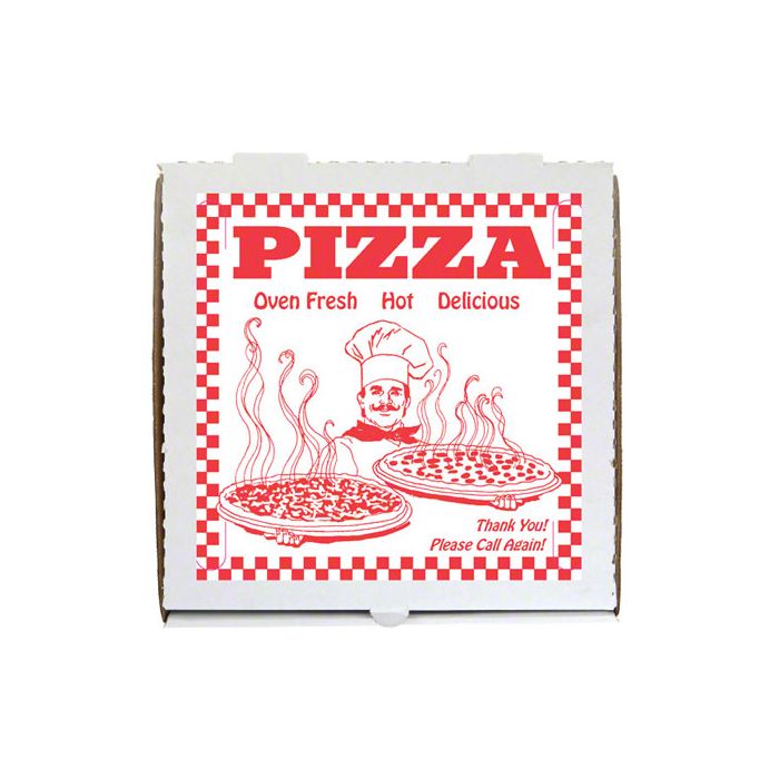 PB-CLA1010HVY QUALITY CARTON PIZZA BOX, HEAVY DUTY,10 X 10 X 2, CLAY  COATED, CRB AND SUS PAPER BOARD, LOCK CORNER, RECYCLED, STOCK PRINT, 100/CS